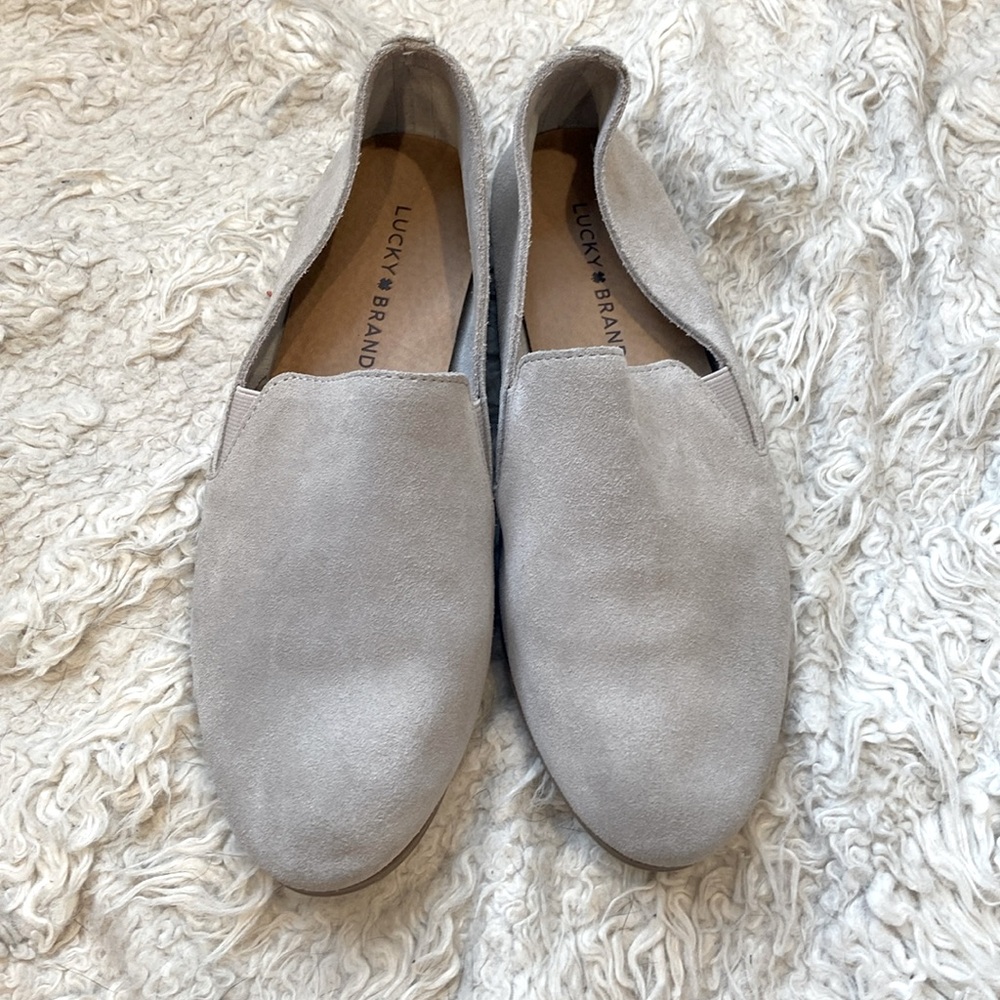 Lucky Brand ash brown suede leather shoes